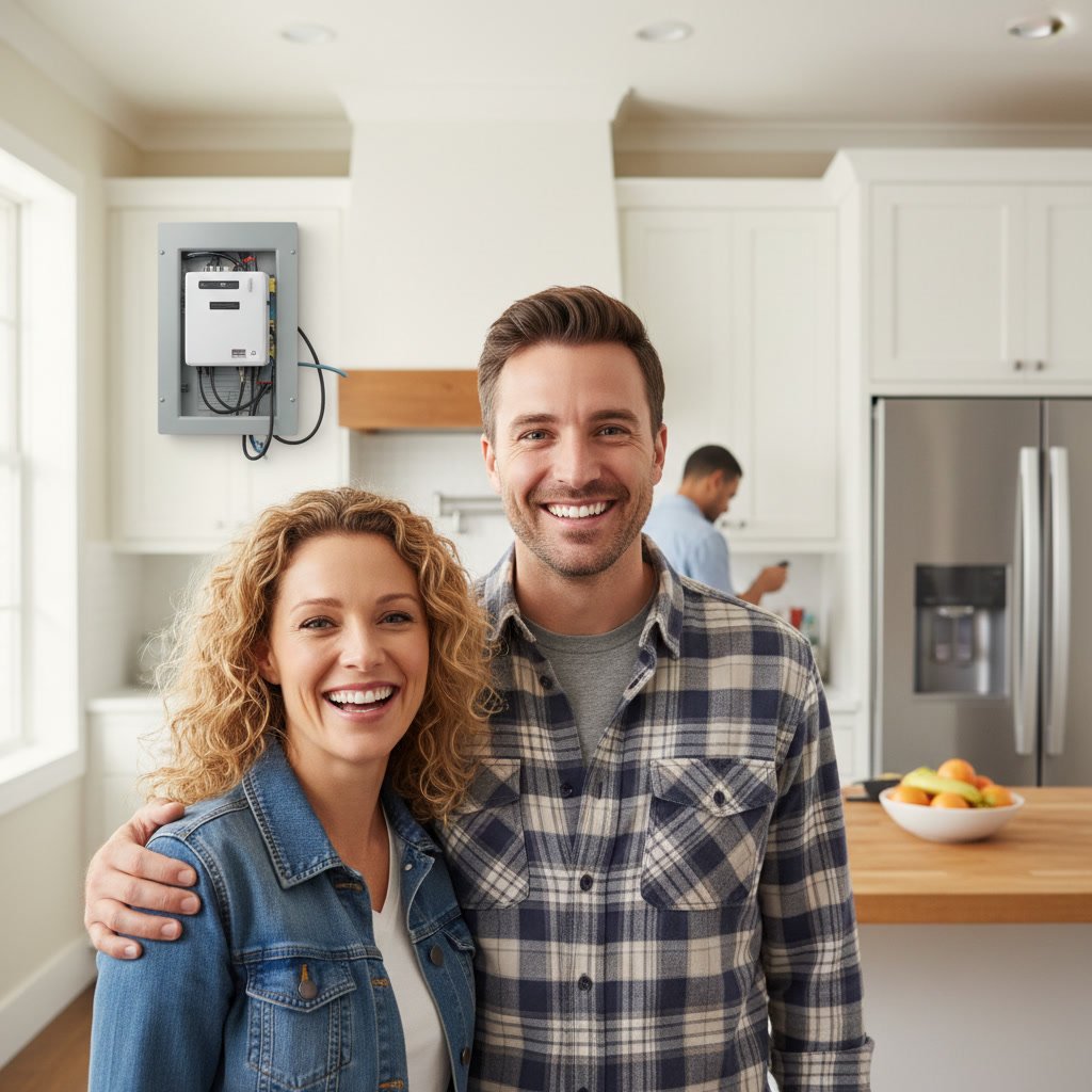 Electrician upgrading electrical panel in Nashville home